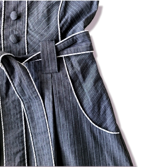 Retro Style Denim Fit & Flare Sleeveless Dress, S - Picture 5 of 11